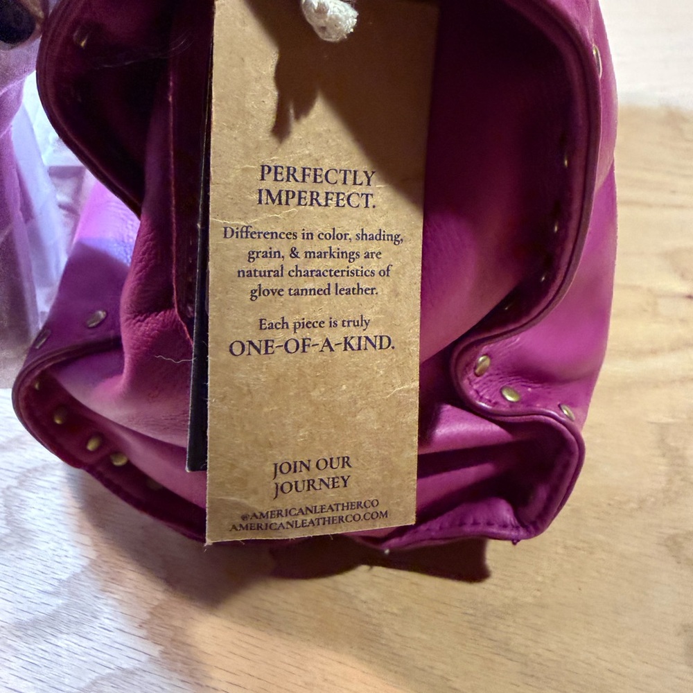 NWT American Leather Pink Studded Shoulder Bag - Picture 7 of 16